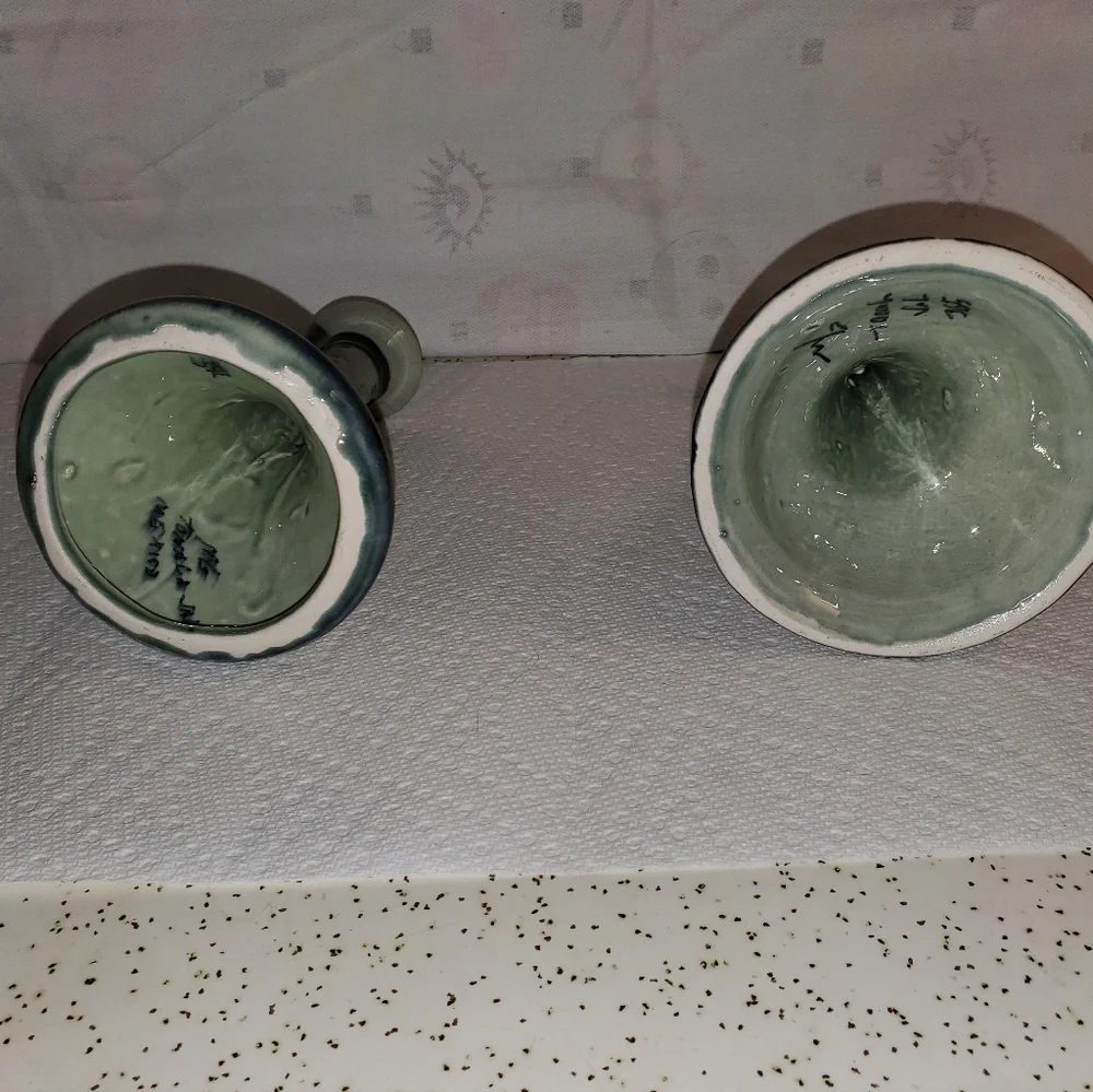 Vintage Ceramic Candle Stick Holders Made In Mexico